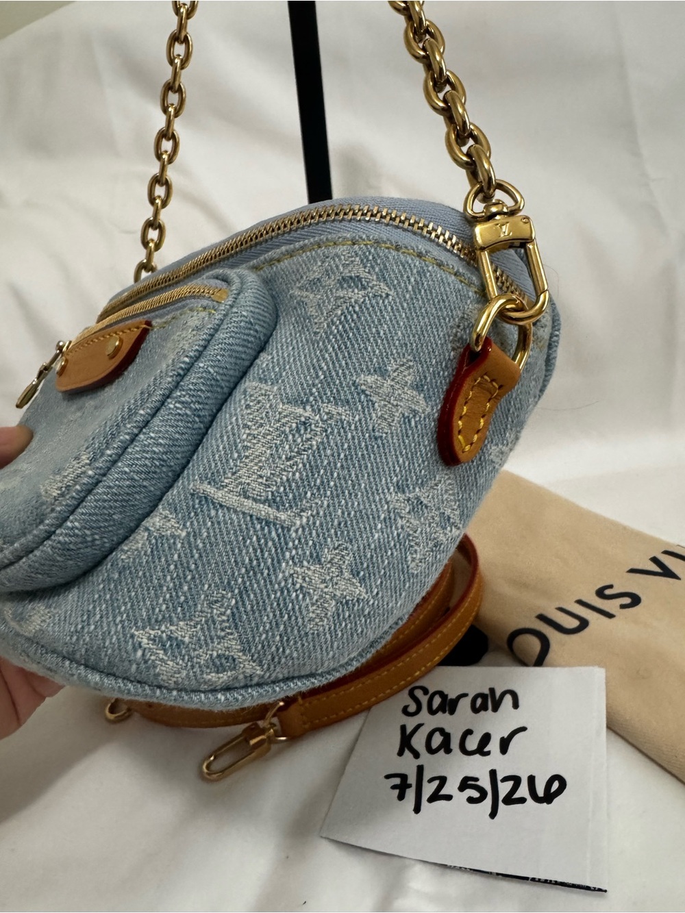 Louis Vuitton Light Blue Denim Monogram Mini bum bag - Picture 6 of 13